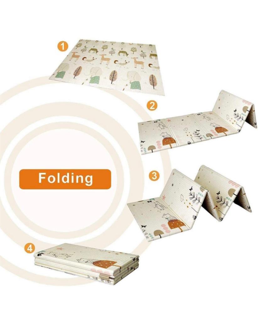 TIB The Intellect Bazaar Combo of Unicorn Print  Elastic Fitted King Bedsheet 72x78 with Foldable Play Mat for kids