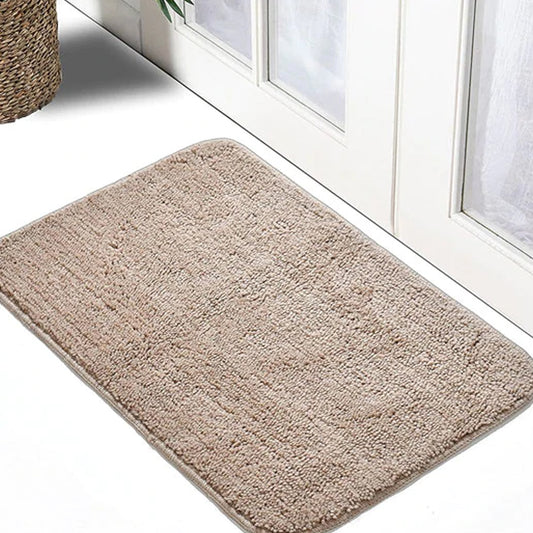 TIBÂ® Soft Microfiber Anti-Skid Bath Mat (Pack of 2, 40X60cm)-Cream