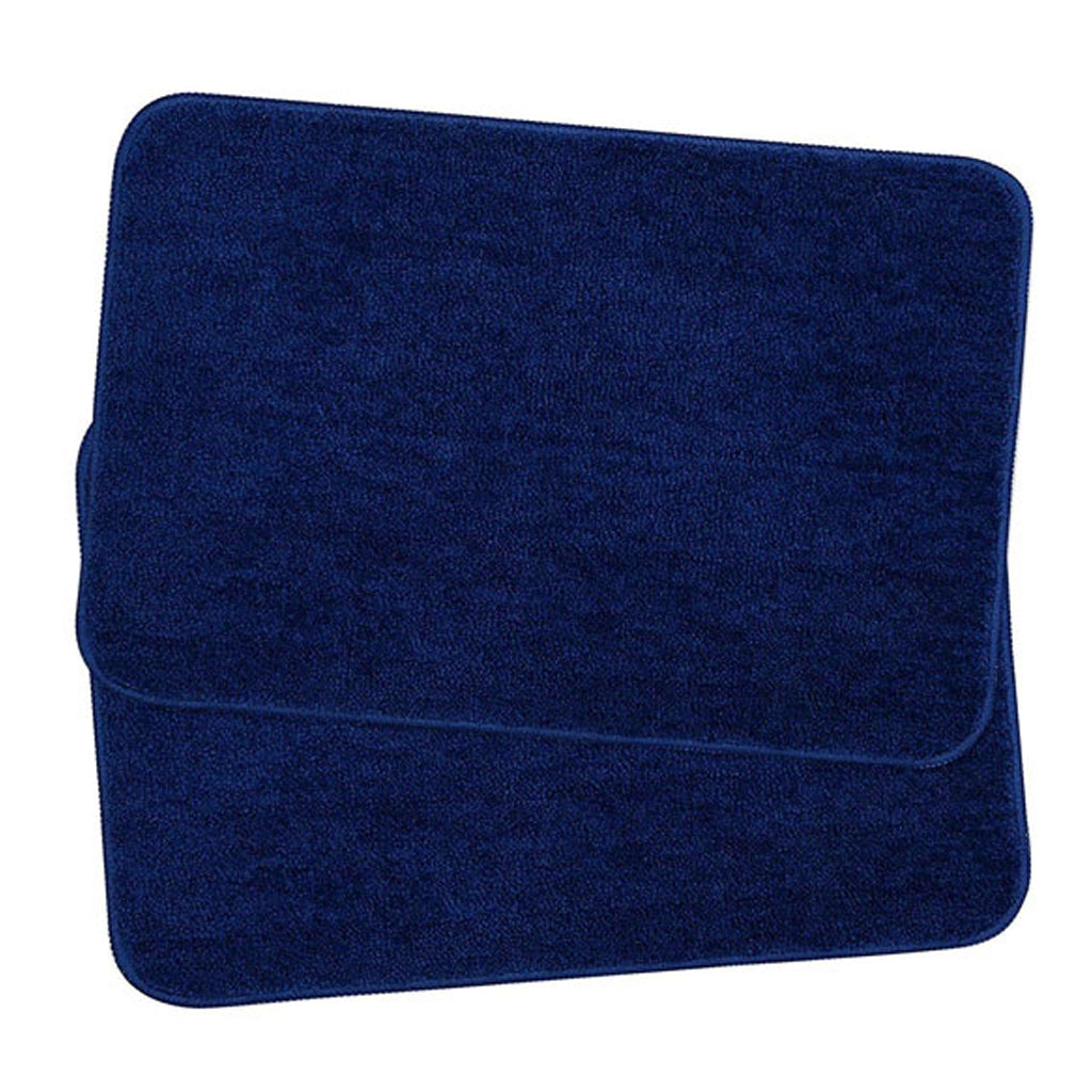 TIB Solid Casual Bath Mat (Navy Blue, Polyester, 40 x 60 Cm), Set of 2