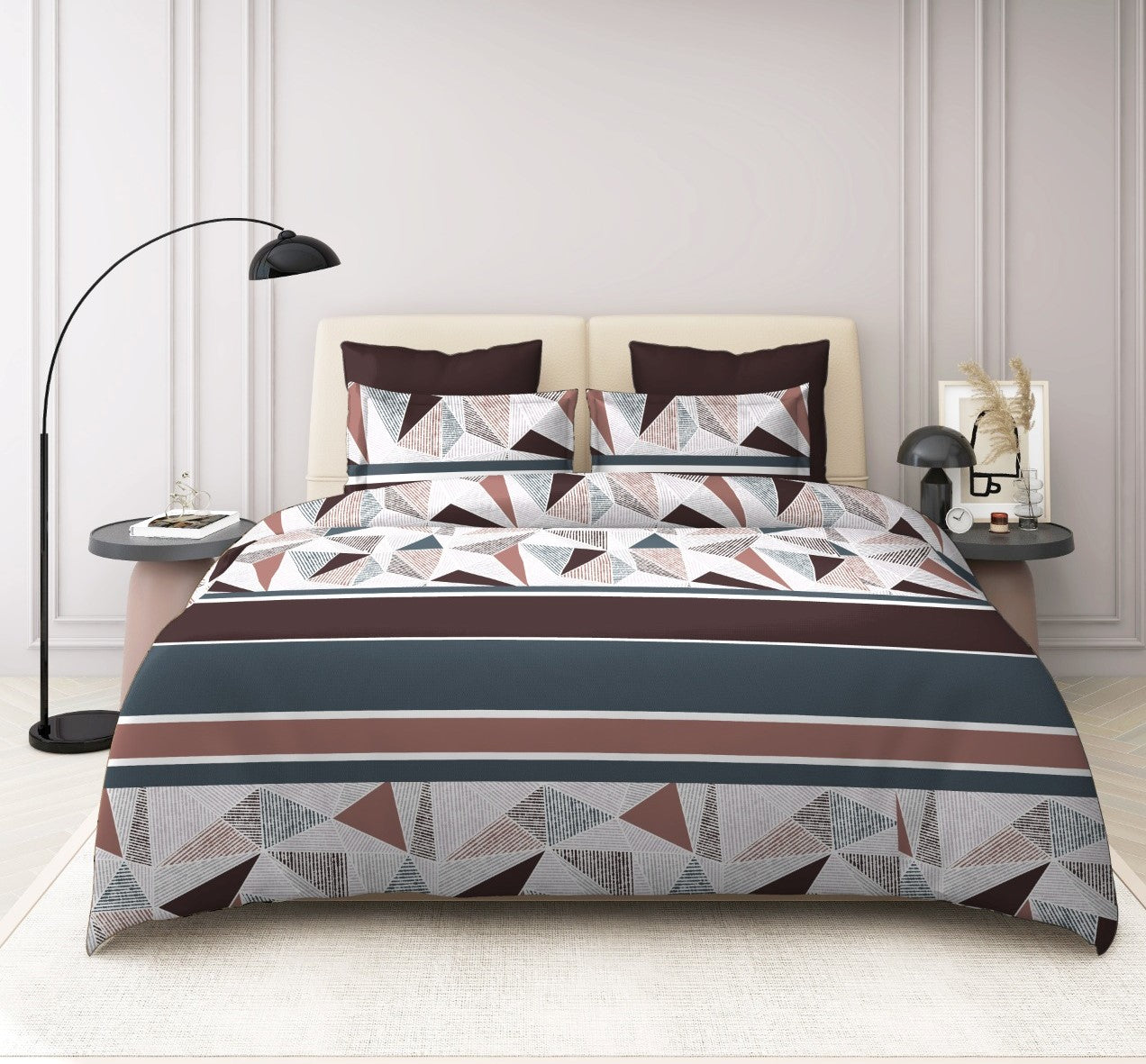 TIB The Intellect Bazaar Cotton Feel Elastic Fitted Bedsheets King Size | King Size Bedsheet & Elastic Fitted with 2 Pillow Covers