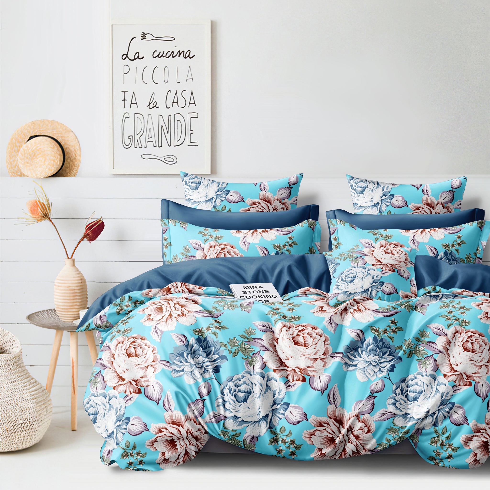 The Intellect Bazaar Glace Cotton King Size Bedsheet with 2 Pillow Covers - 9 ft x 9 ft (Super King 108"x108)