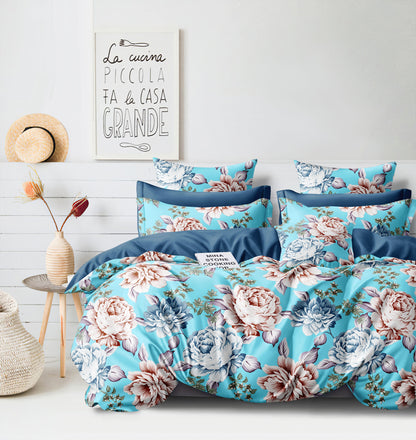 The Intellect Bazaar Glace Cotton King Size Bedsheet with 2 Pillow Covers - 9 ft x 9 ft (Super King 108"x108)