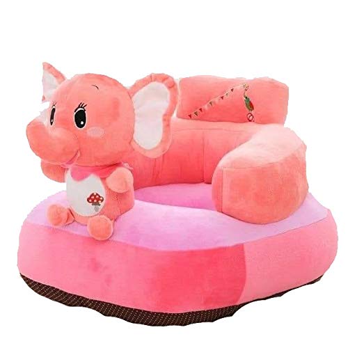 TIB Elephant Shape Baby Soft Plush Cushion Baby Sofa Seat OR Rocking Chair for Kids (Pink, 0 to 4 Years)