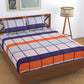 TIB The Intellect Bazaar Cotton Feel Glace Cotton Elastic Fitted King Size Double Bedsheet with 2 Pillow Covers (72” x 78” or 182x152 cm)-Multi